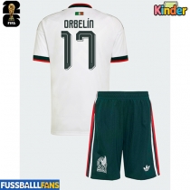 Mexiko Orbelin Pineda #17 Auswärts Trikotsatz Kinder EM 2024 Kurzarm (+ Kurze Hosen)